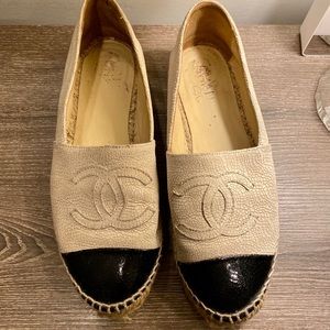 Chanel Beige Leather Espadrille 9